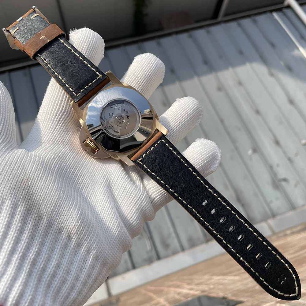 STEELFLIER SF765S Luxury Men Mechanical Watch Bronze NH35 Auto Movement Swiss Green Luminous Transparent Bottom Cover 20Bar Waterproof Wristwatch