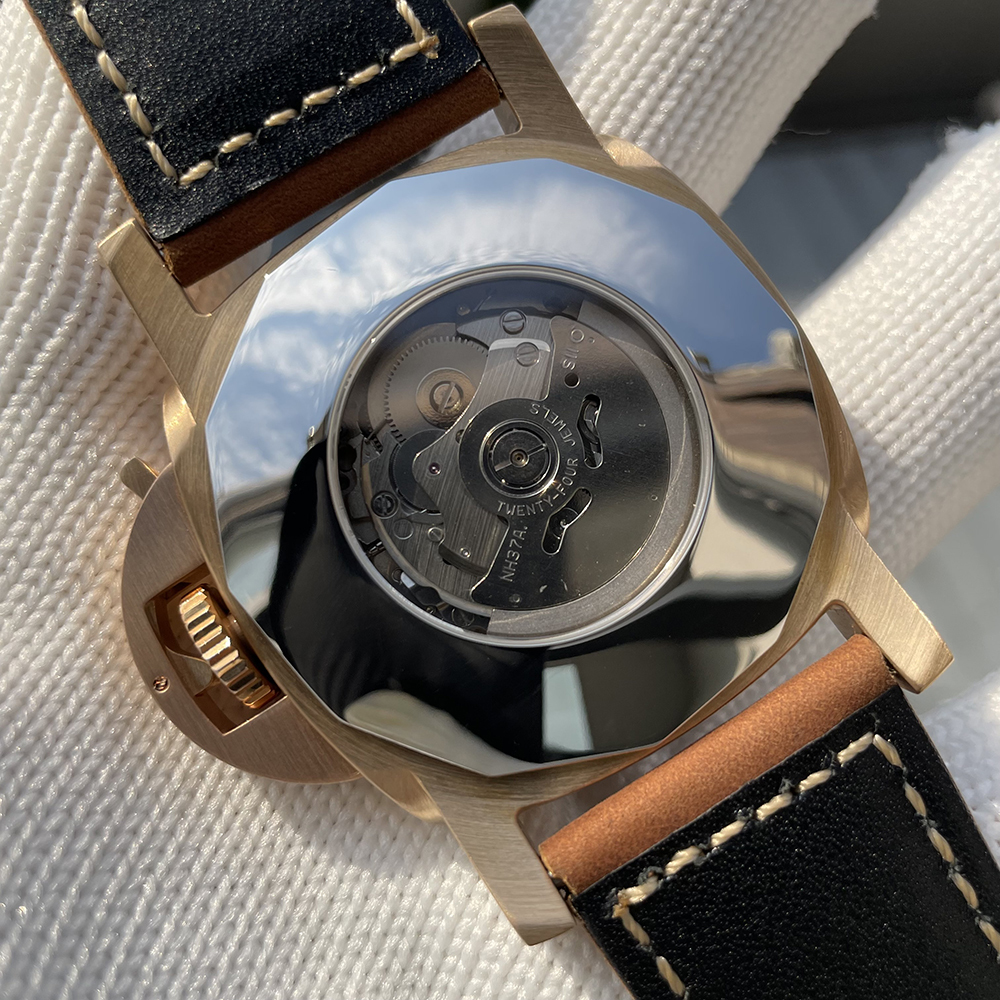 STEELFLIER SF765S Luxury Men Mechanical Watch Bronze NH35 Auto Movement Swiss Green Luminous Transparent Bottom Cover 20Bar Waterproof Wristwatch