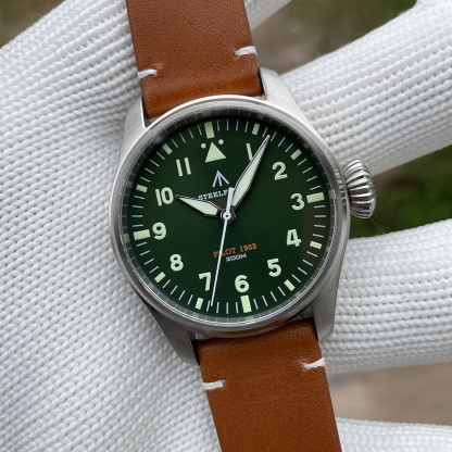 STEELFLIER Official NEW SF740 Quartz Wristwatch Big Crown C3 Luminous VH31 Mute Movement Fashion Business Men Waterproof Watch