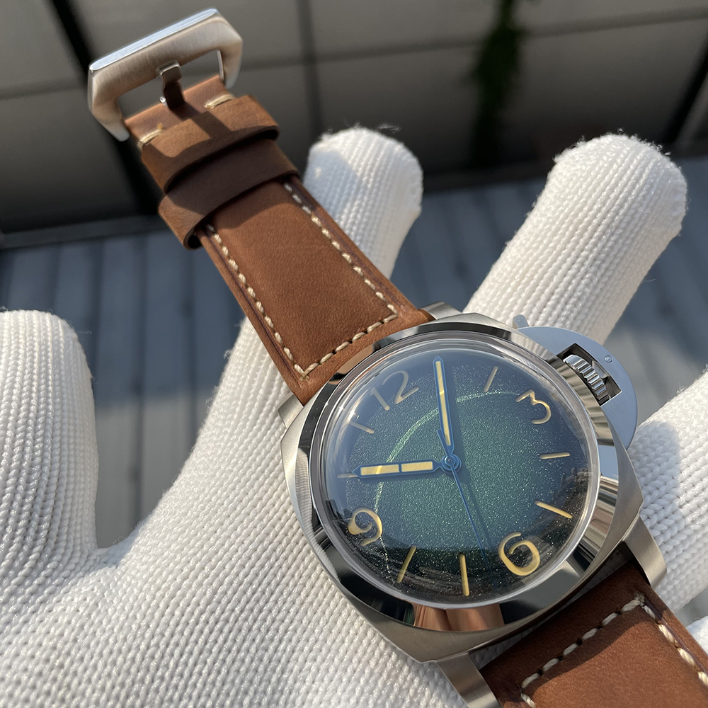 STEELFLIER SF767 Men's Automatic Mechanical Watch Artificial Sapphire Mirror 1000M Waterproof Leather Strap Vintage Wristwatch