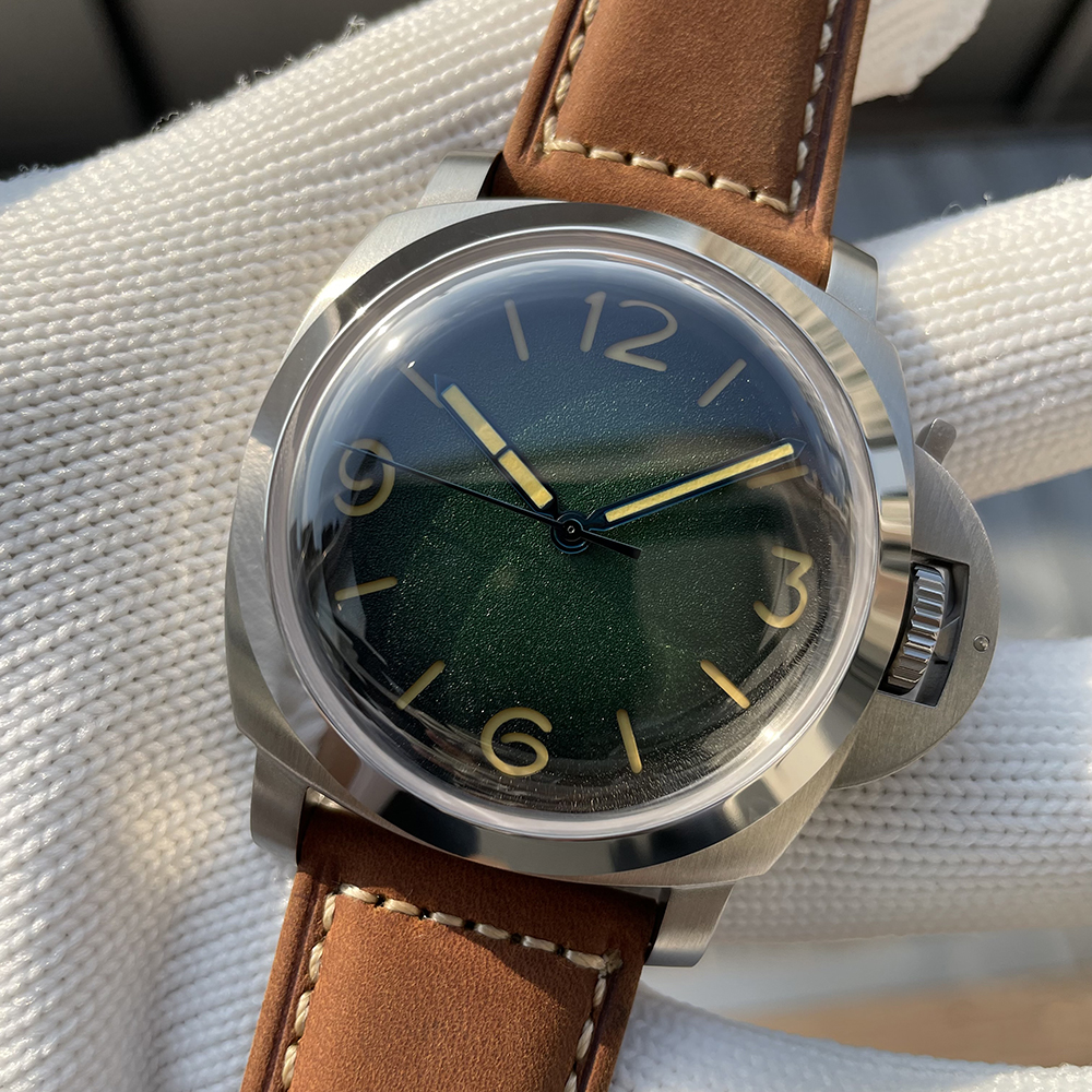 STEELFLIER SF767 Men's Automatic Mechanical Watch Artificial Sapphire Mirror 1000M Waterproof Leather Strap Vintage Wristwatch