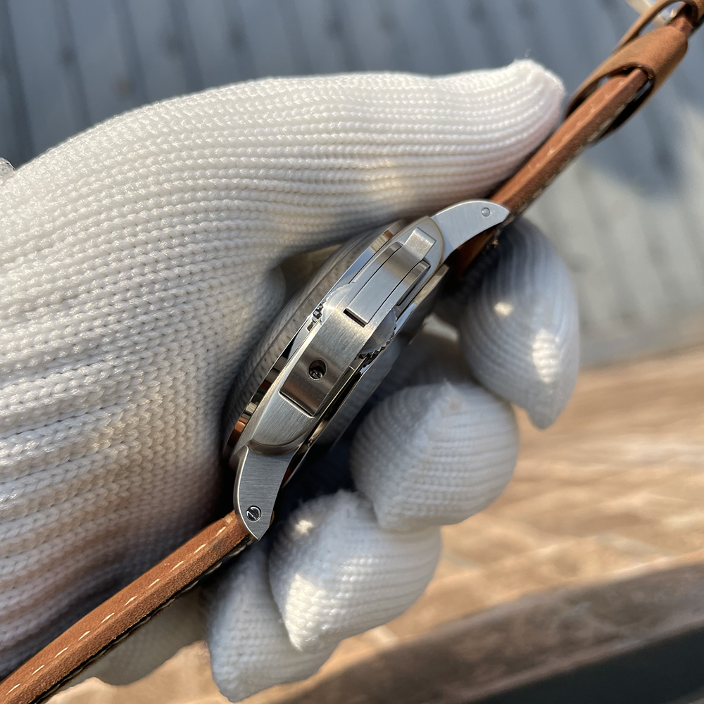 STEELFLIER SF767 Men's Automatic Mechanical Watch Artificial Sapphire Mirror 1000M Waterproof Leather Strap Vintage Wristwatch