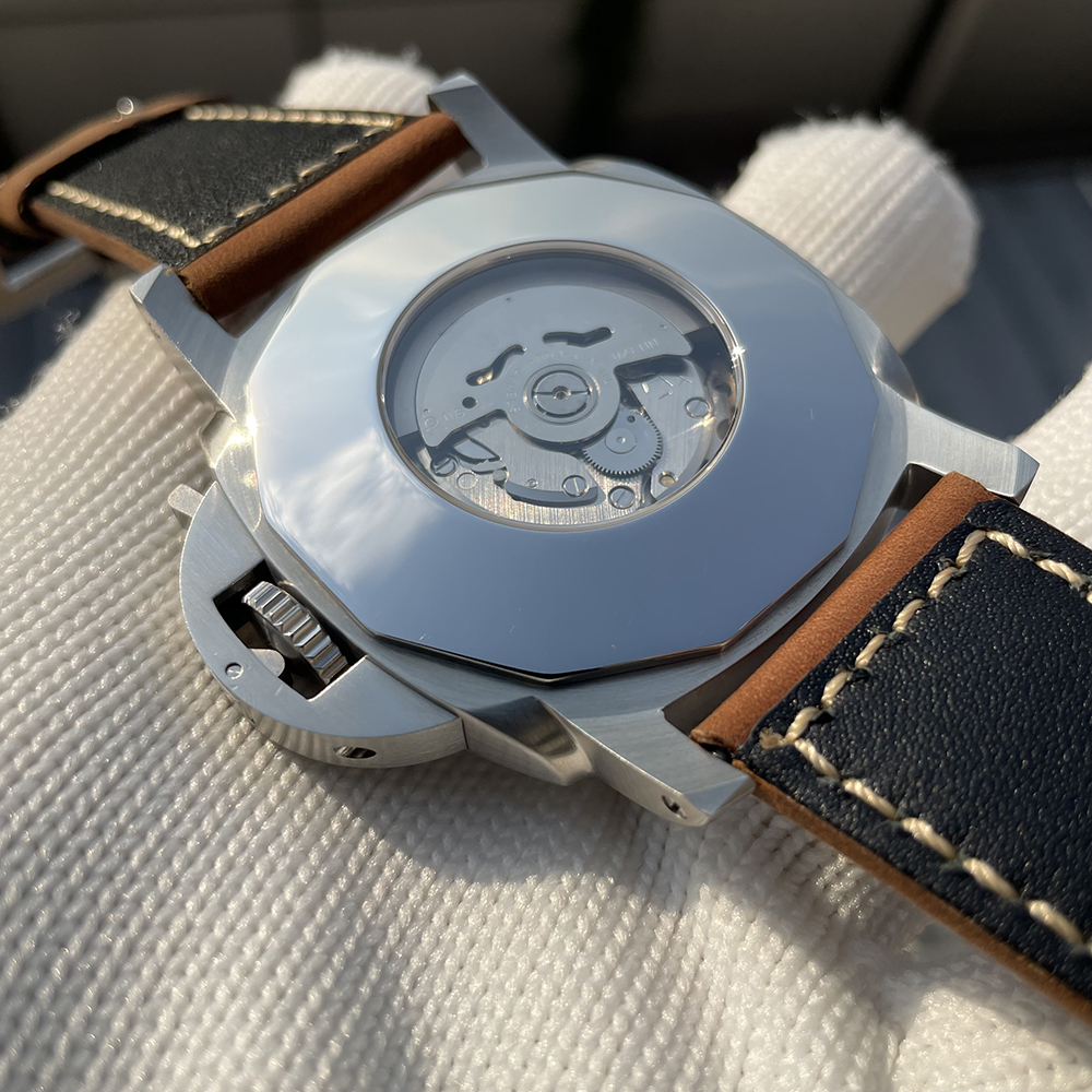 STEELFLIER SF767 Men's Automatic Mechanical Watch Artificial Sapphire Mirror 1000M Waterproof Leather Strap Vintage Wristwatch