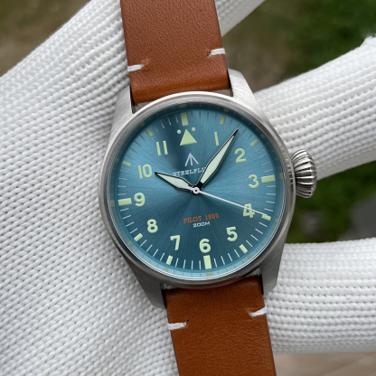 STEELFLIER Official NEW SF740 Quartz Wristwatch Big Crown C3 Luminous VH31 Mute Movement Fashion Business Men Waterproof Watch