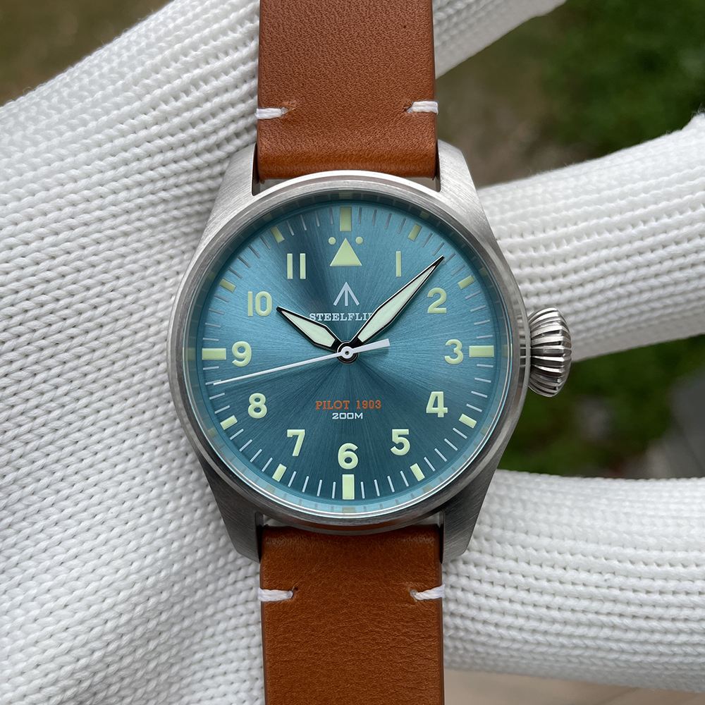 STEELFLIER Official NEW SF740 Quartz Wristwatch Big Crown C3 Luminous VH31 Mute Movement Fashion Business Men Waterproof Watch