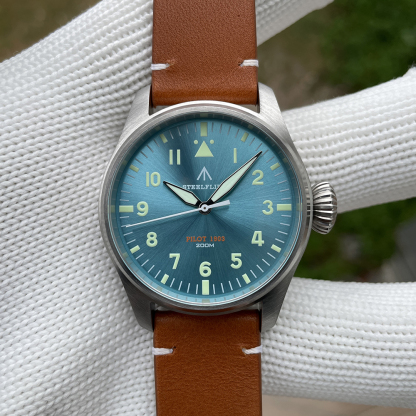 STEELFLIER Official NEW SF740 Quartz Wristwatch Big Crown C3 Luminous VH31 Mute Movement Fashion Business Men Waterproof Watch