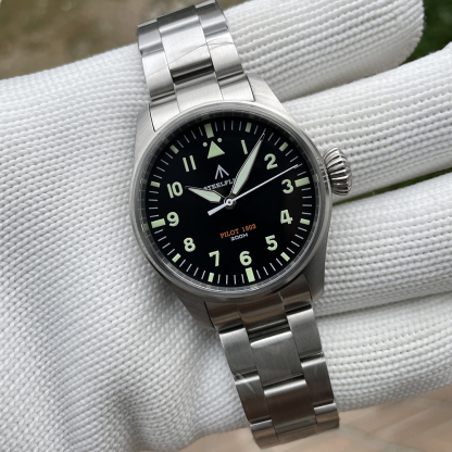 STEELFLIER Official NEW SF740 Quartz Wristwatch Big Crown C3 Luminous VH31 Mute Movement Fashion Business Men Waterproof Watch