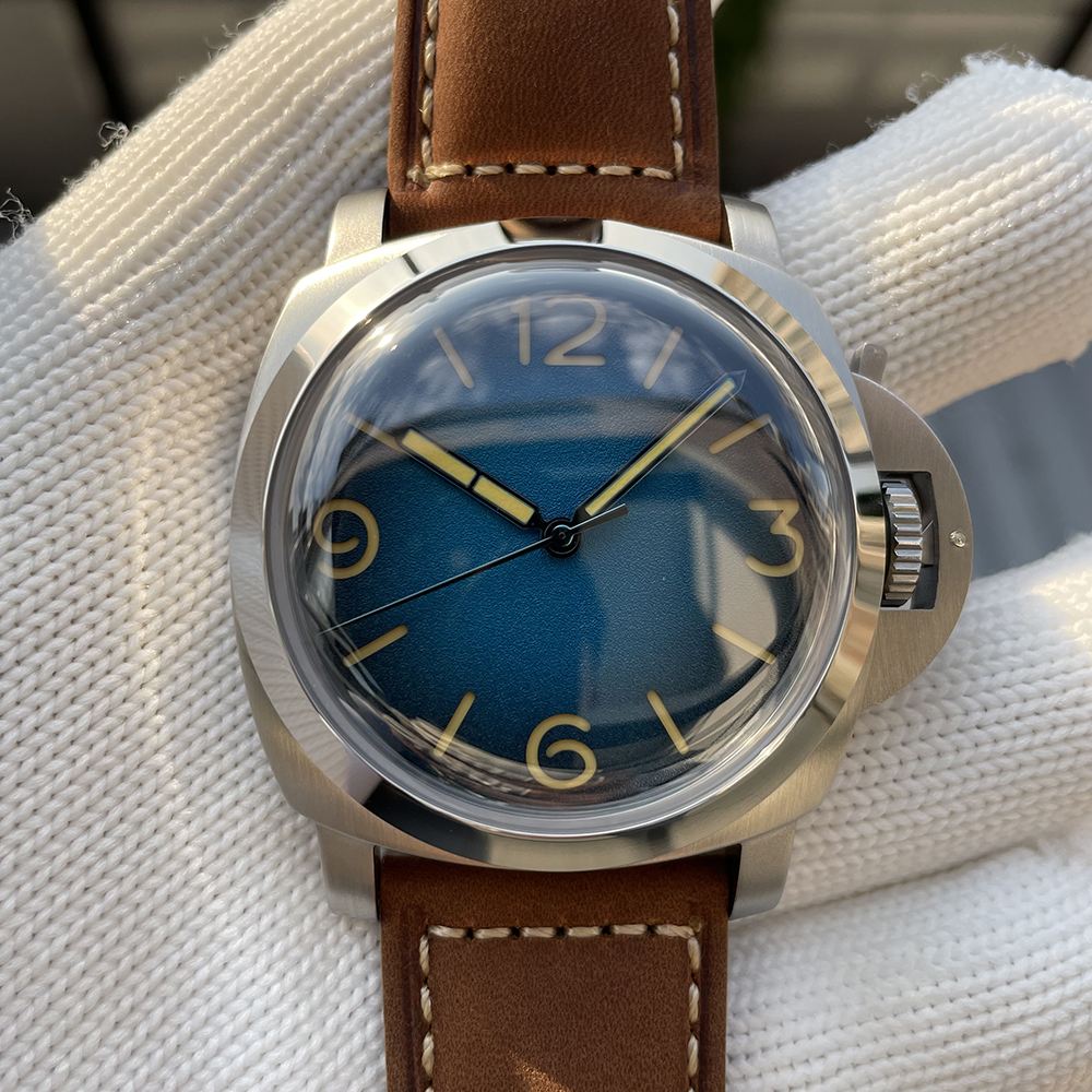 STEELFLIER SF767 Men's Automatic Mechanical Watch Artificial Sapphire Mirror 1000M Waterproof Leather Strap Vintage Wristwatch