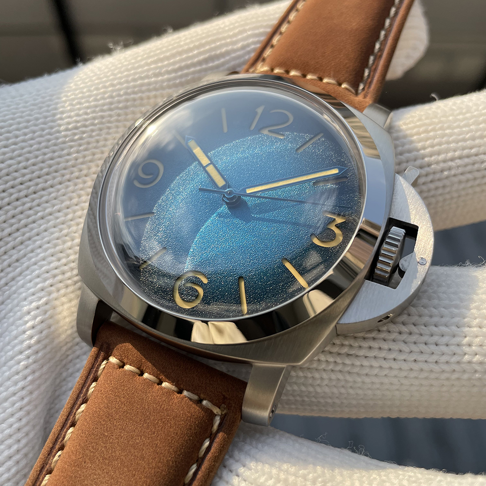 STEELFLIER SF767 Men's Automatic Mechanical Watch Artificial Sapphire Mirror 1000M Waterproof Leather Strap Vintage Wristwatch