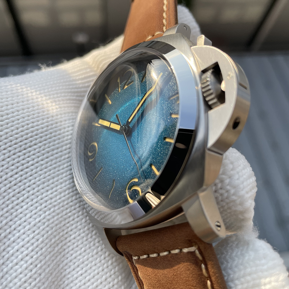 STEELFLIER SF767 Men's Automatic Mechanical Watch Artificial Sapphire Mirror 1000M Waterproof Leather Strap Vintage Wristwatch