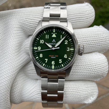 STEELFLIER Official NEW SF740 Quartz Wristwatch Big Crown C3 Luminous VH31 Mute Movement Fashion Business Men Waterproof Watch