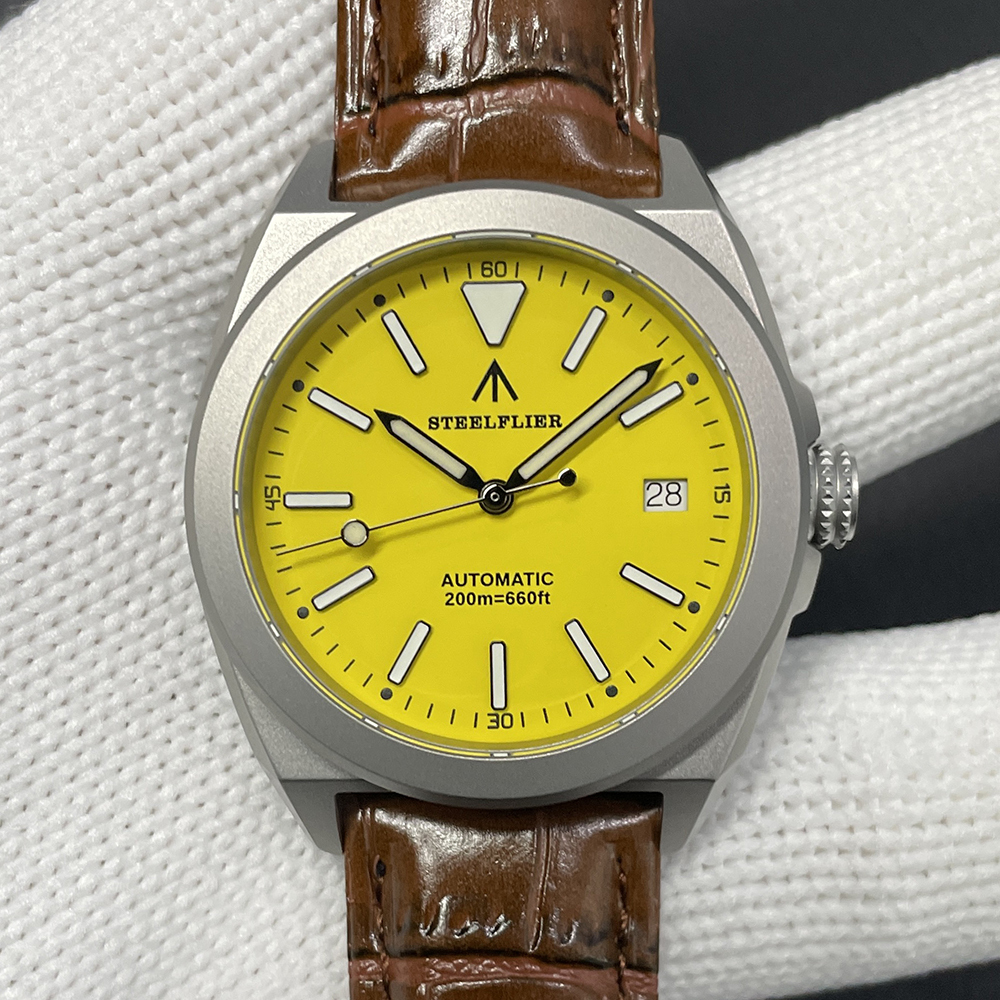 STEELFLIER Official SF2774 Luxury Mechanical Wristwatch ST2130 Movement Super Luminous 20Bar Waterproof Dive Sandblasted Watches