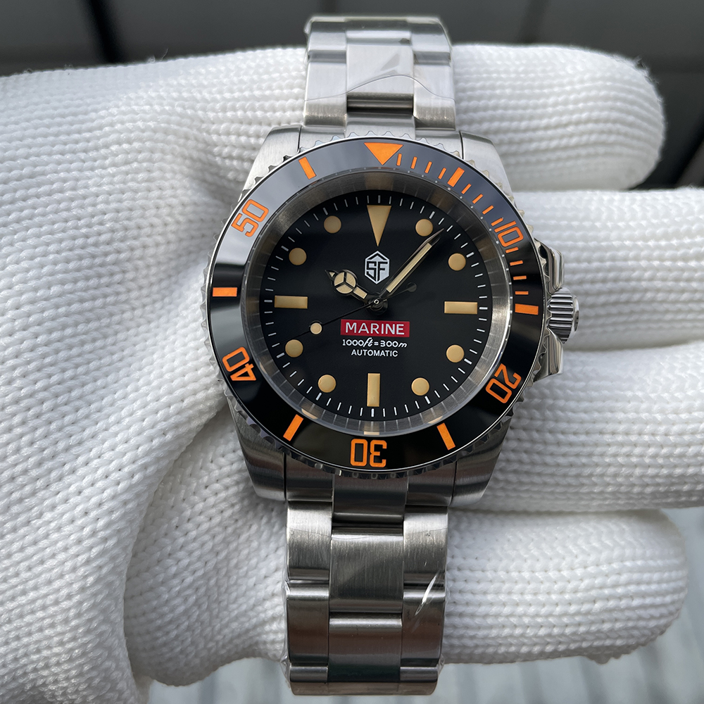 STEELFLIER SF754V Mechanical Water Ghost Wristwatch Screw Crown NH35 Automatic Move Super Luminous Ceramic Bezel Luxury Watches