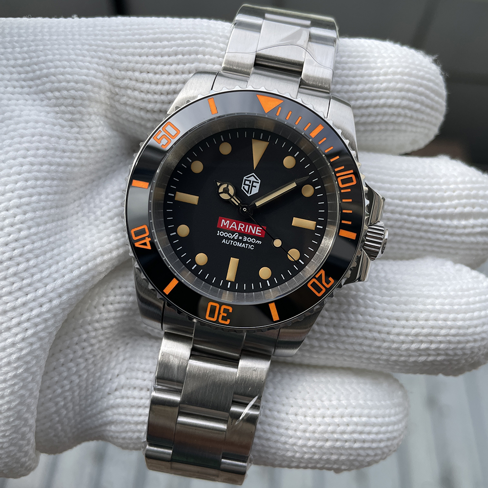 STEELFLIER SF754V Mechanical Water Ghost Wristwatch Screw Crown NH35 Automatic Move Super Luminous Ceramic Bezel Luxury Watches