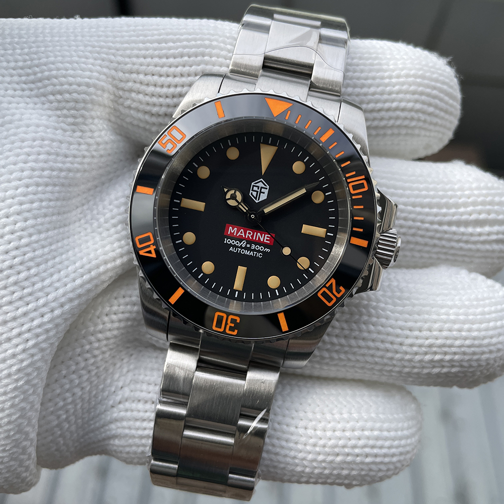 STEELFLIER SF754V Mechanical Water Ghost Wristwatch Screw Crown NH35 Automatic Move Super Luminous Ceramic Bezel Luxury Watches