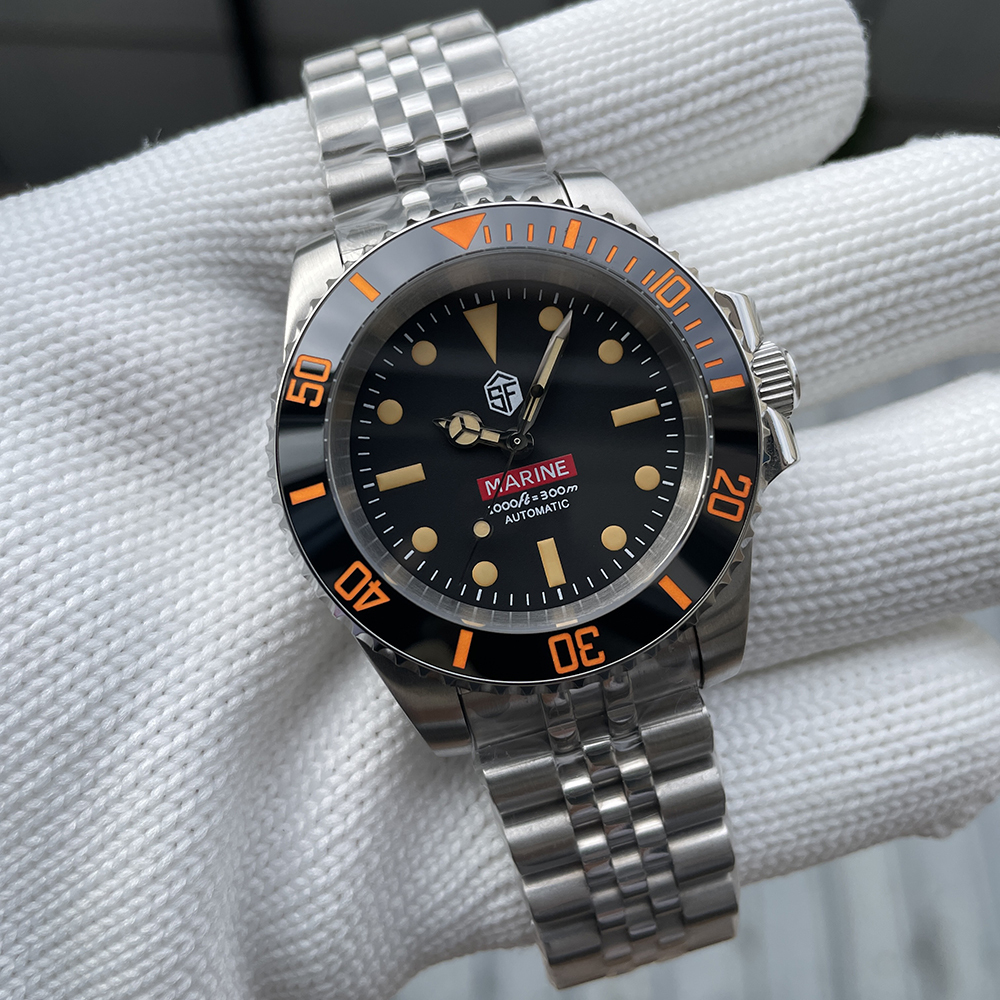 STEELFLIER SF754V Mechanical Water Ghost Wristwatch Screw Crown NH35 Automatic Move Super Luminous Ceramic Bezel Luxury Watches