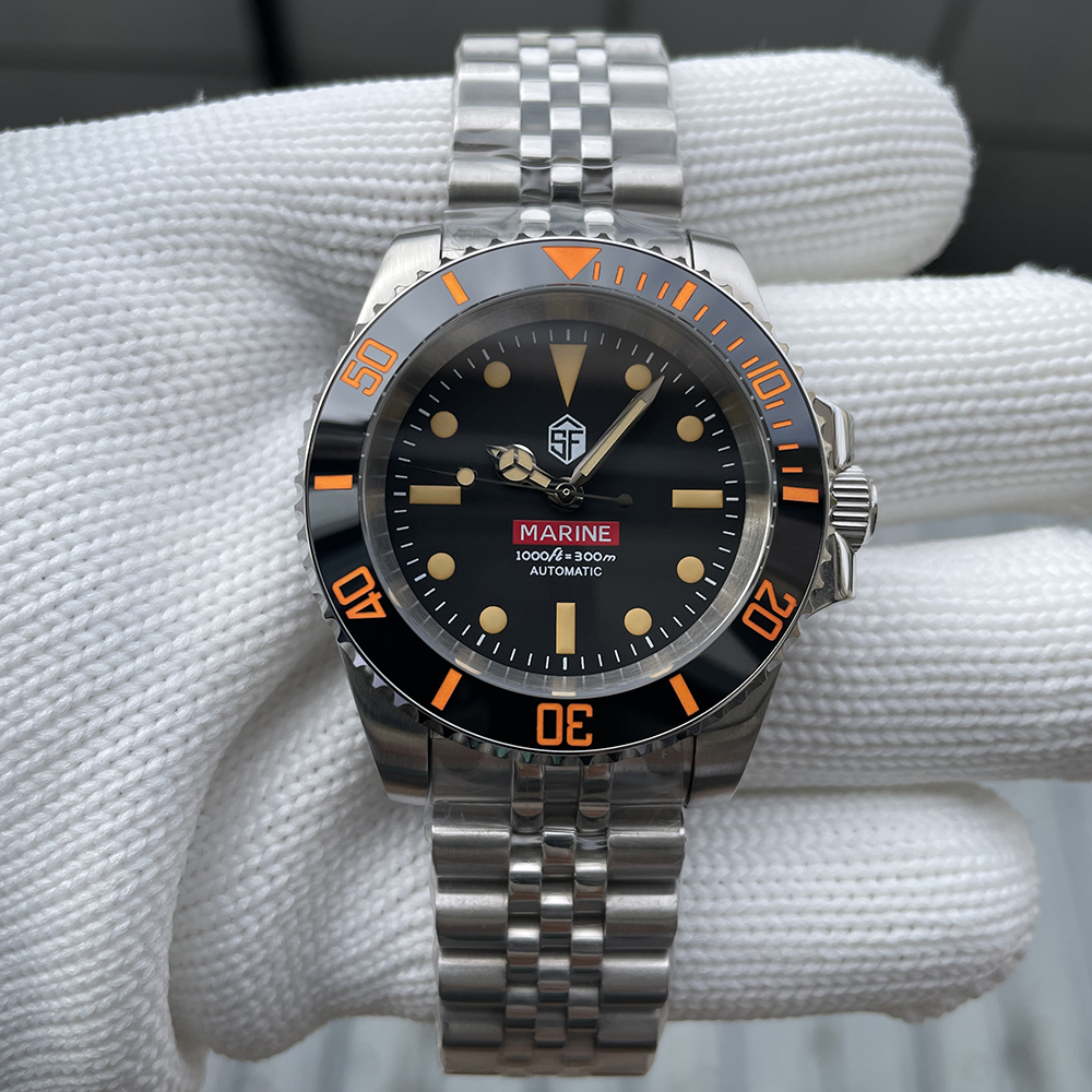 STEELFLIER SF754V Mechanical Water Ghost Wristwatch Screw Crown NH35 Automatic Move Super Luminous Ceramic Bezel Luxury Watches