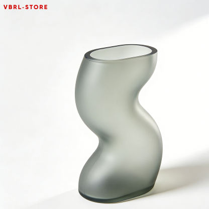 Gray-toned mosaic glass vases (3 pieces)