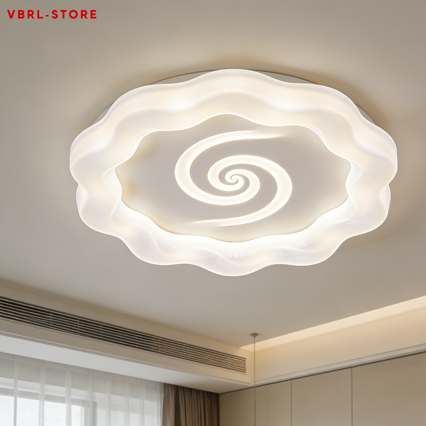 Spiral-textured cloud-shaped ceiling light