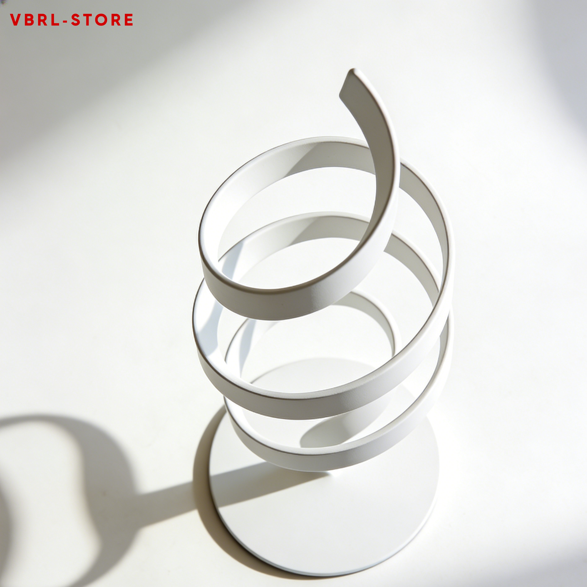 White spiral art ornaments (3 pieces)