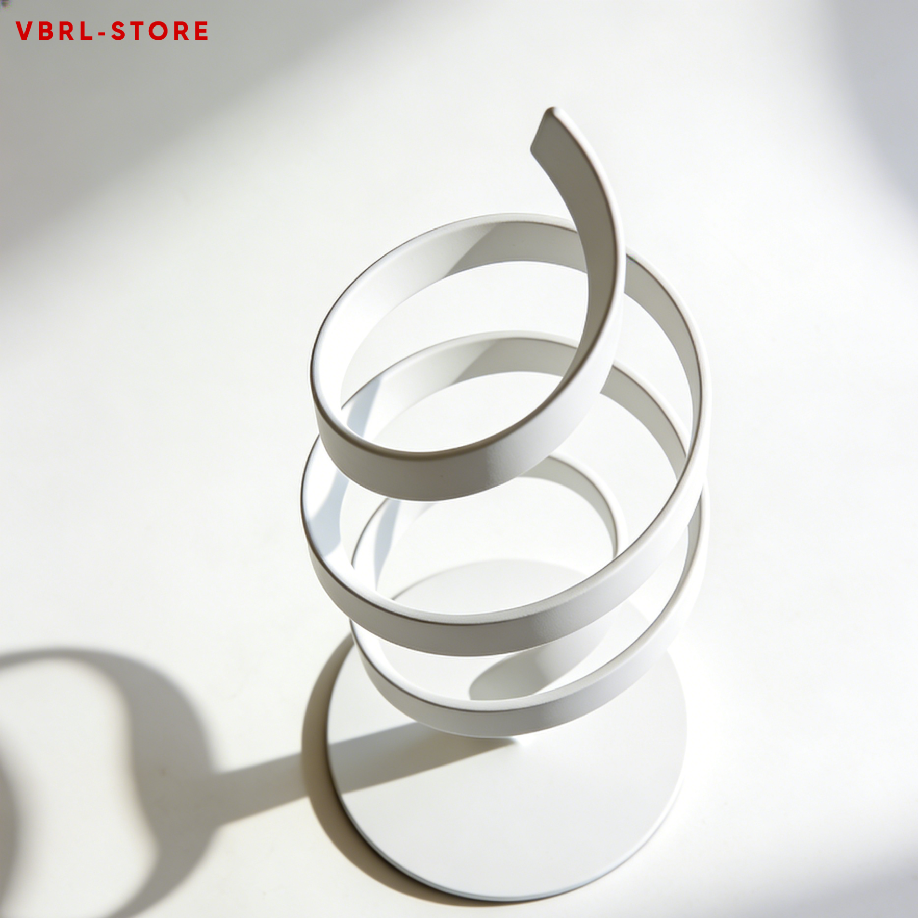 White spiral art ornaments (3 pieces)