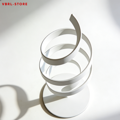 White spiral art ornaments (3 pieces)