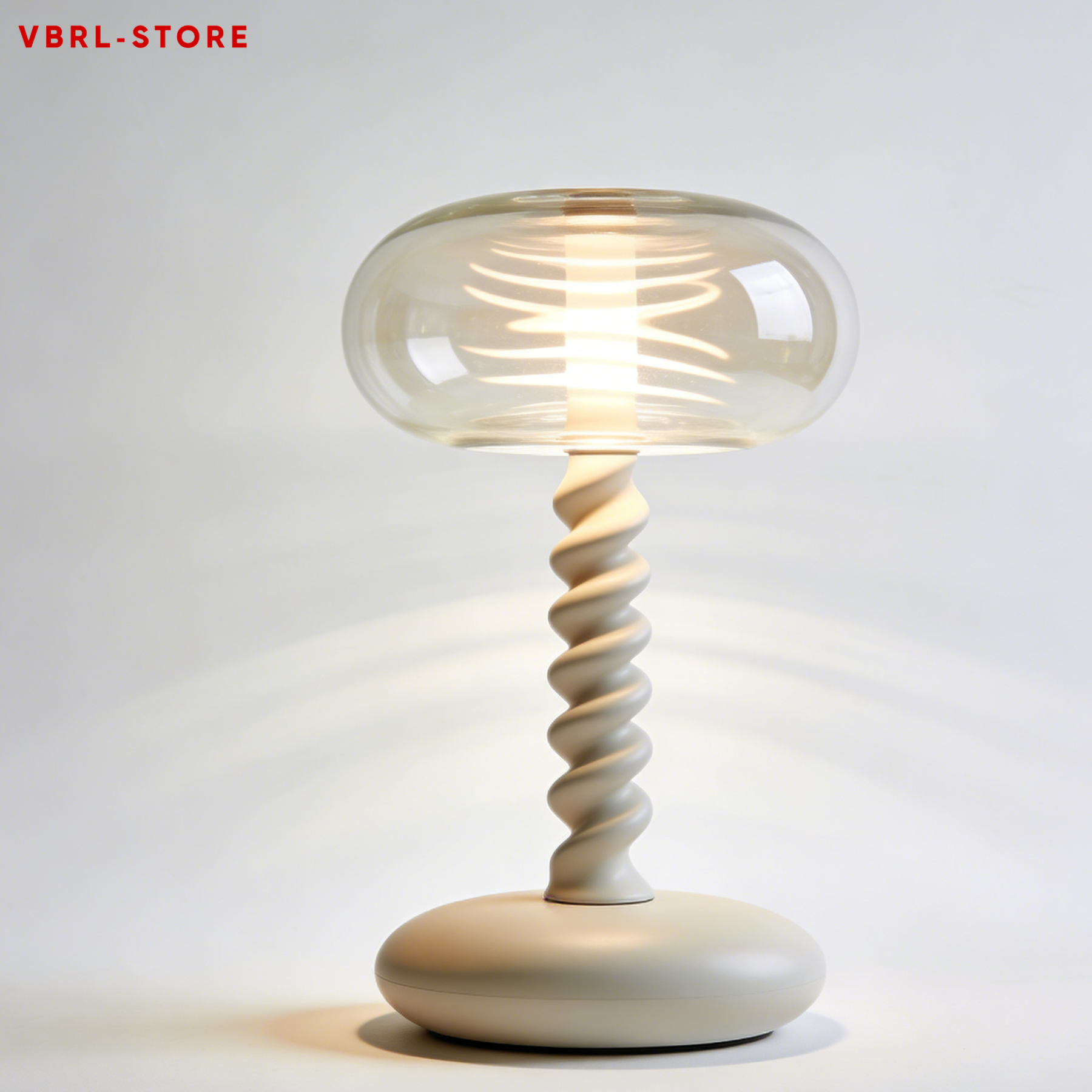 Spiral base bubble glass table lamps (2 pieces)