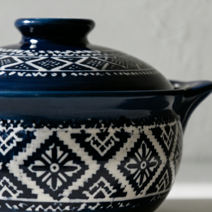 Garnek żaroodporny z pokrywką 