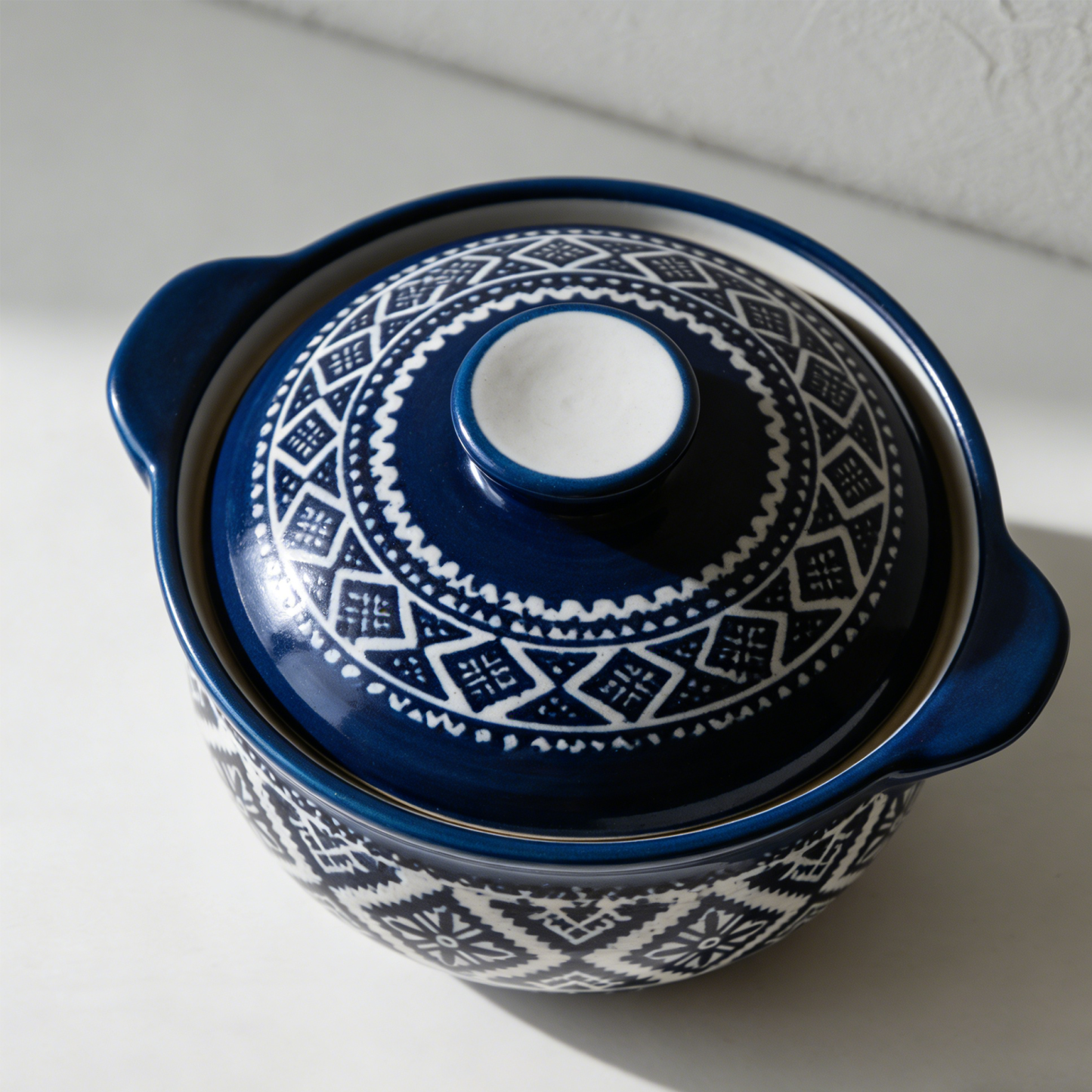 Garnek żaroodporny z pokrywką 