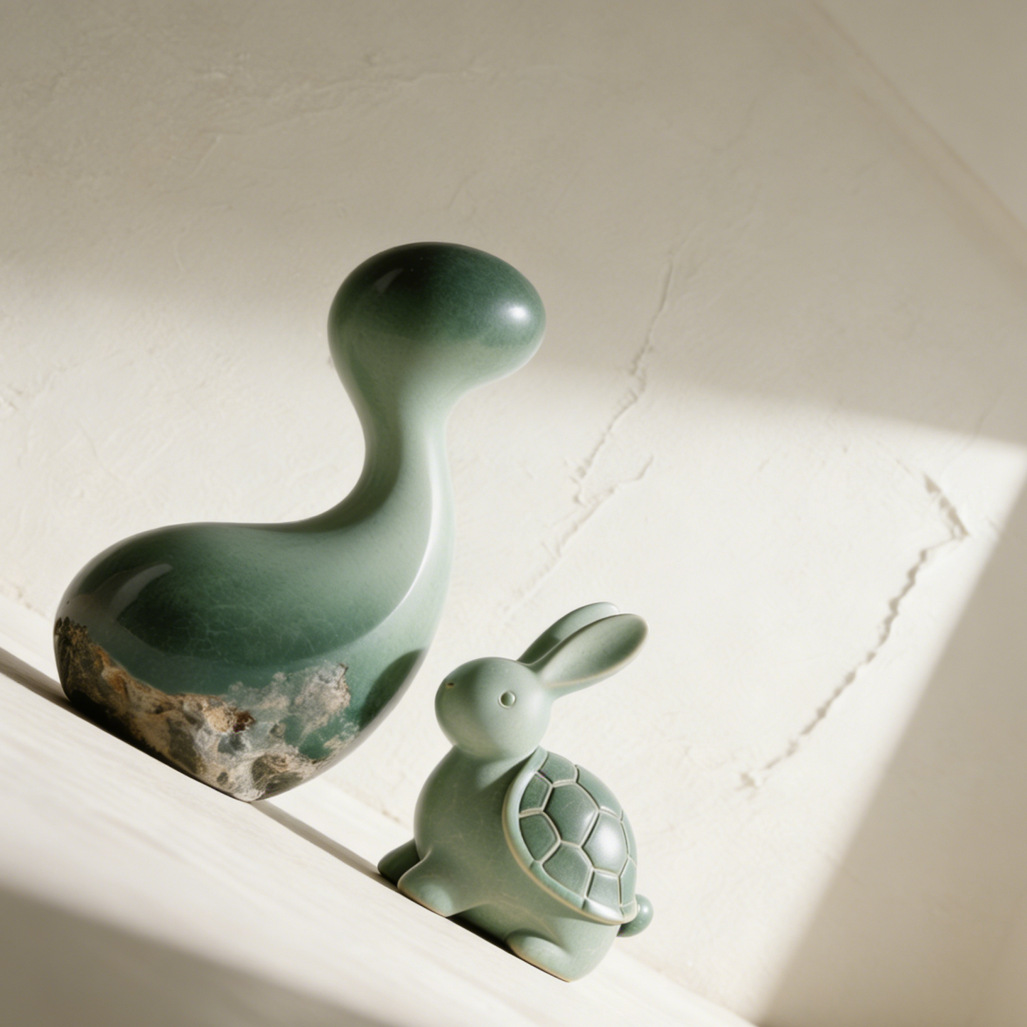 Kreatív kerámia nyúl és teknős díszlet