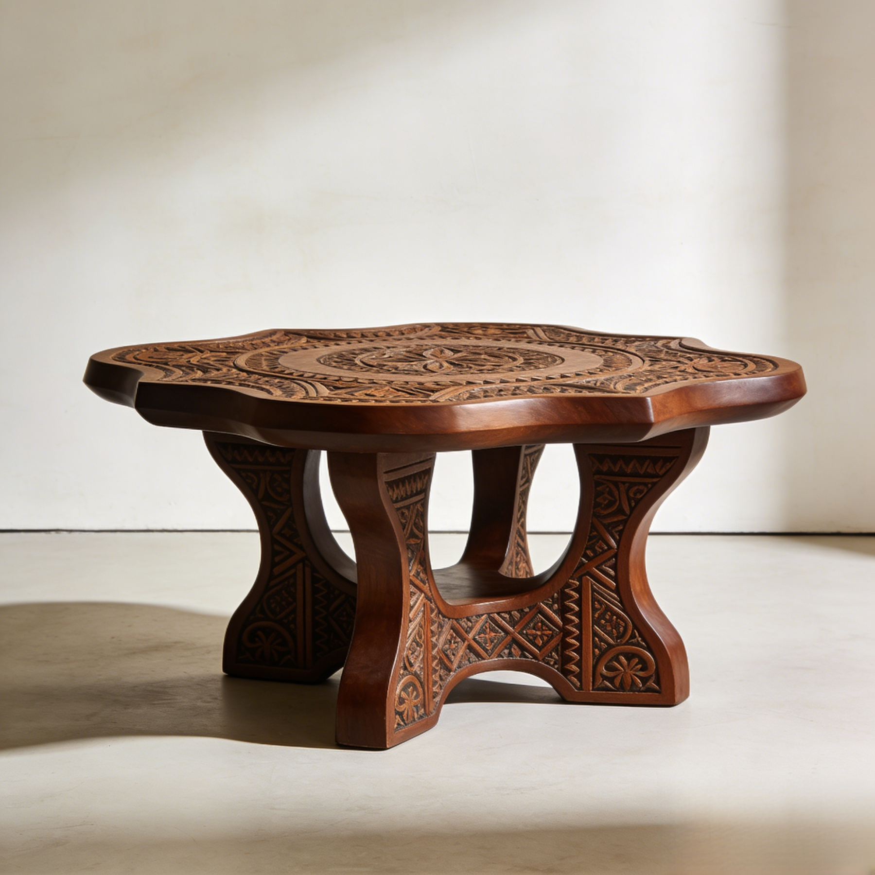 Naturalny stolik kawowy z drewna 