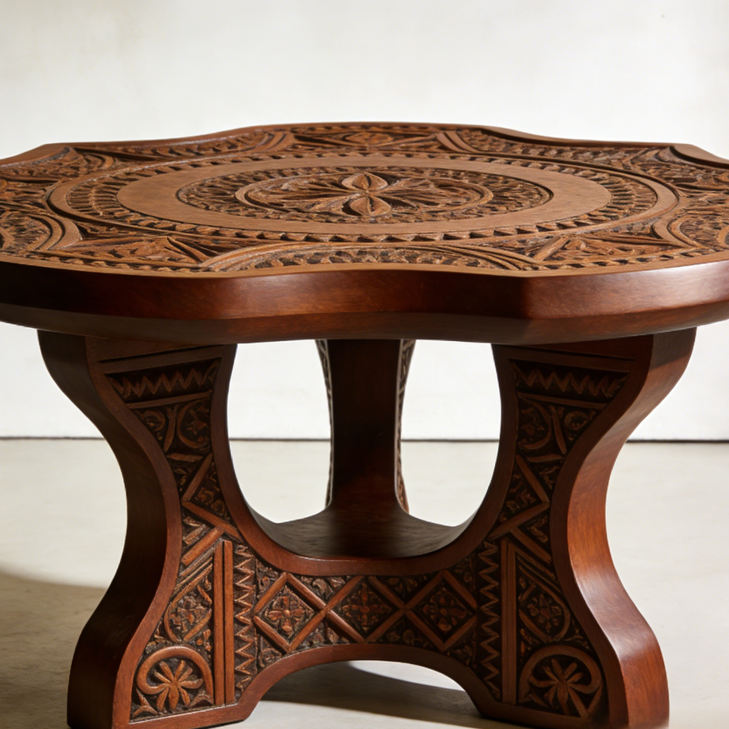 Naturalny stolik kawowy z drewna 