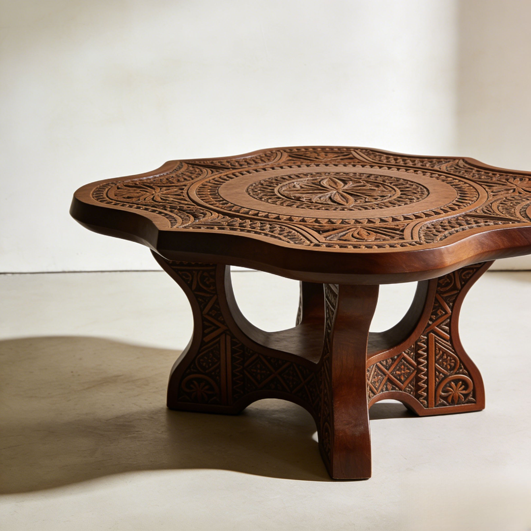 Naturalny stolik kawowy z drewna 