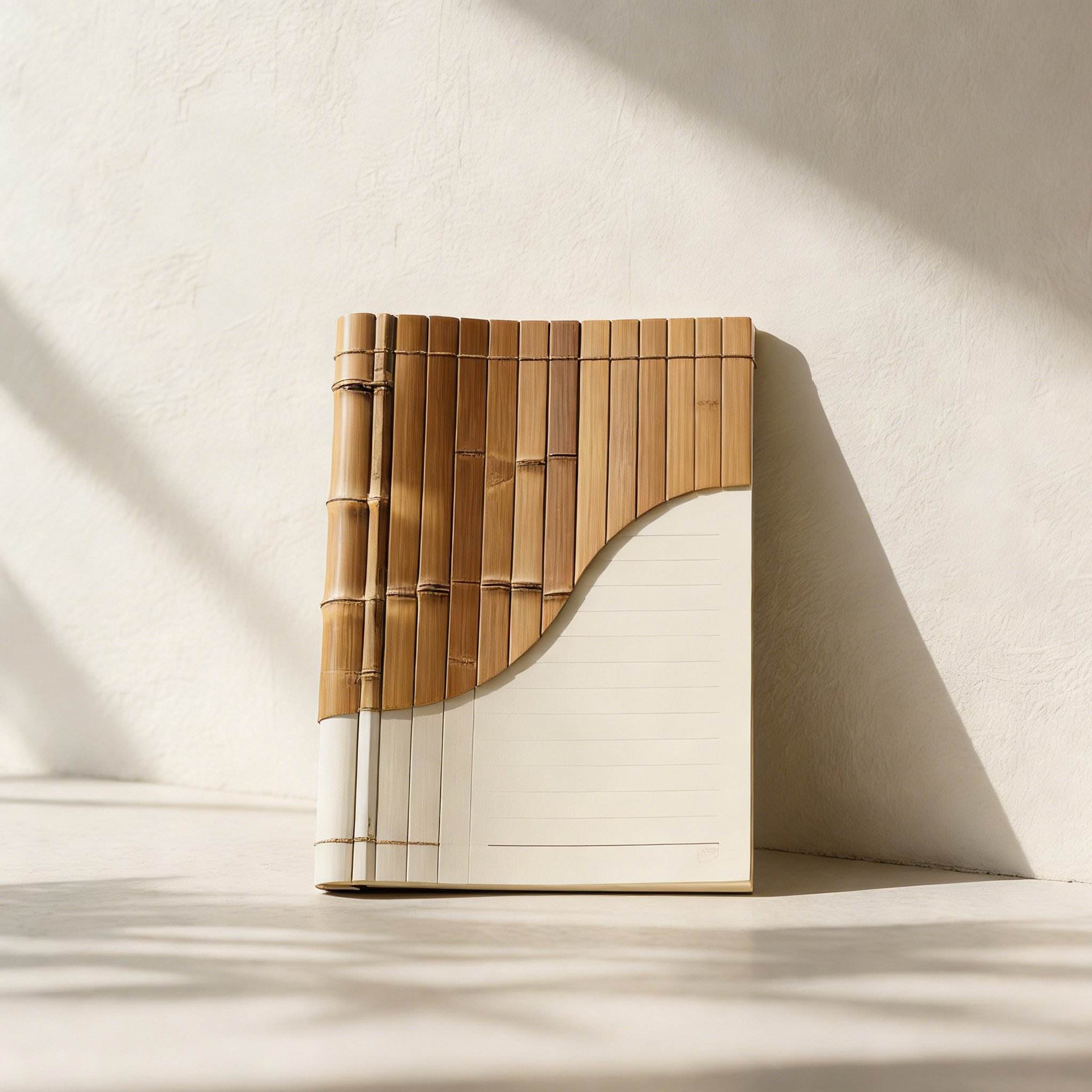 Bambuszcsomós dizájnú jegyzetfüzet borító közelről