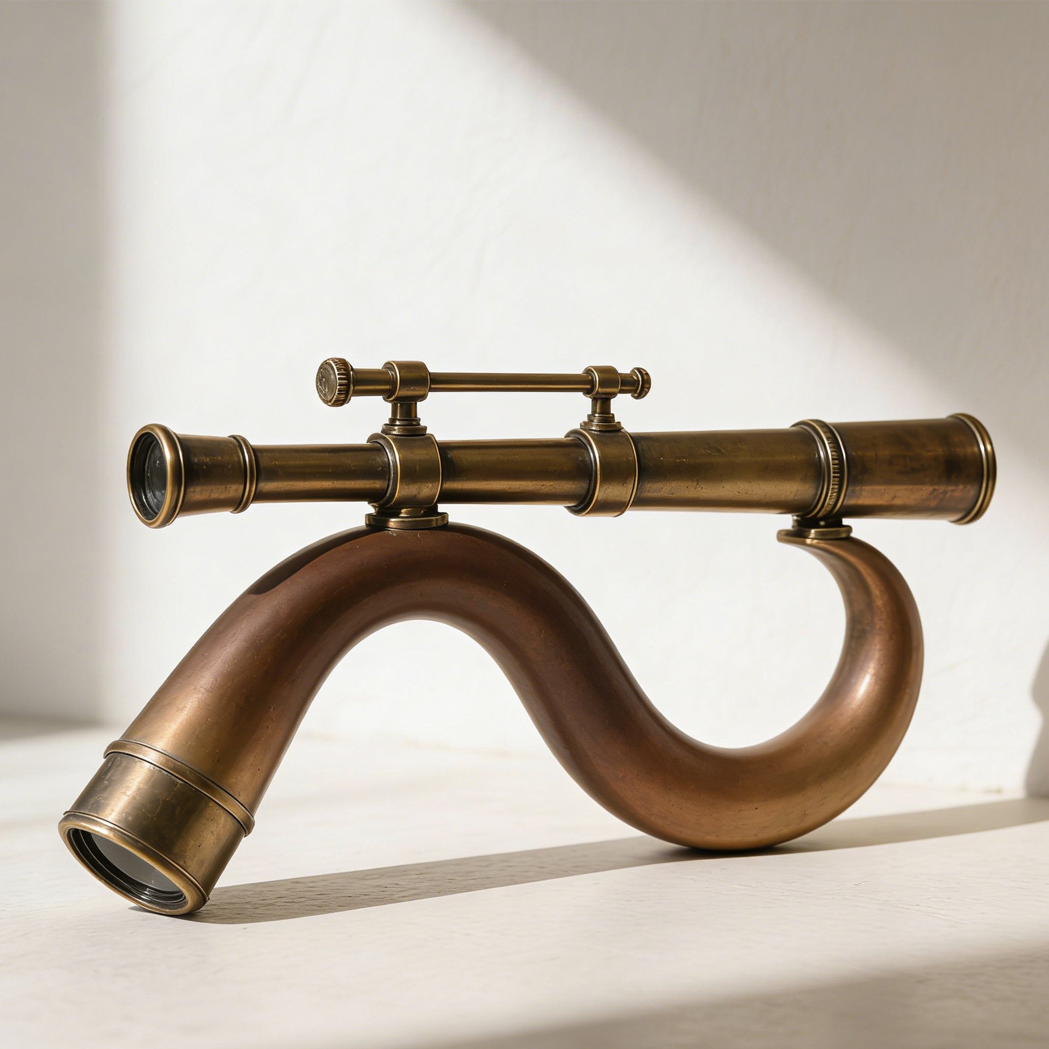 Antik stílusú teleszkóp dekoráció közelről