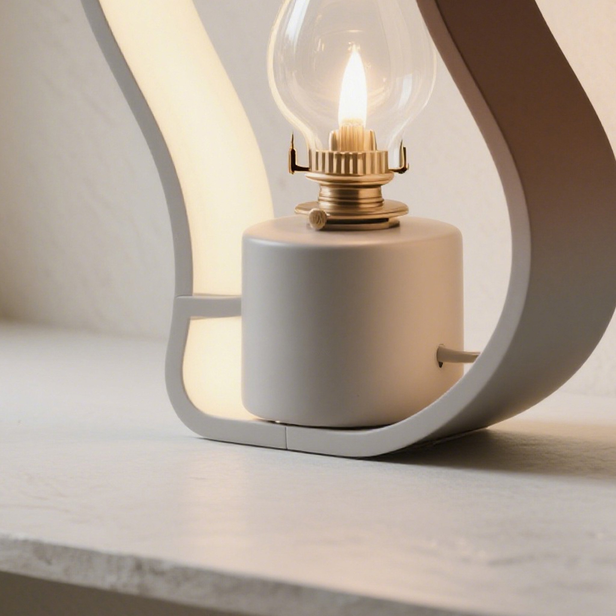 Hordozható kemping petróleumlámpa használat közben a sátor előtt