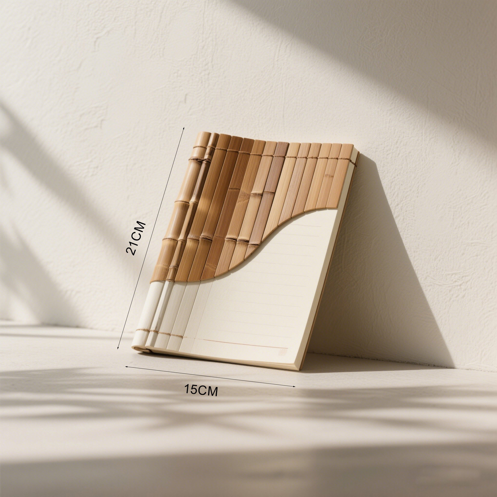 Stílusos bambusz jegyzetfüzet természetes háttérrel