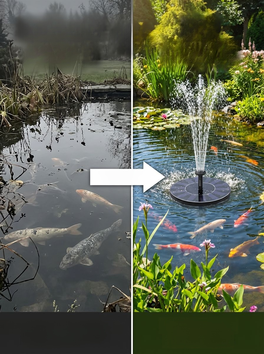 0 Elektryczna fontanna zasilana energią słoneczną z funkcją napowietrzania