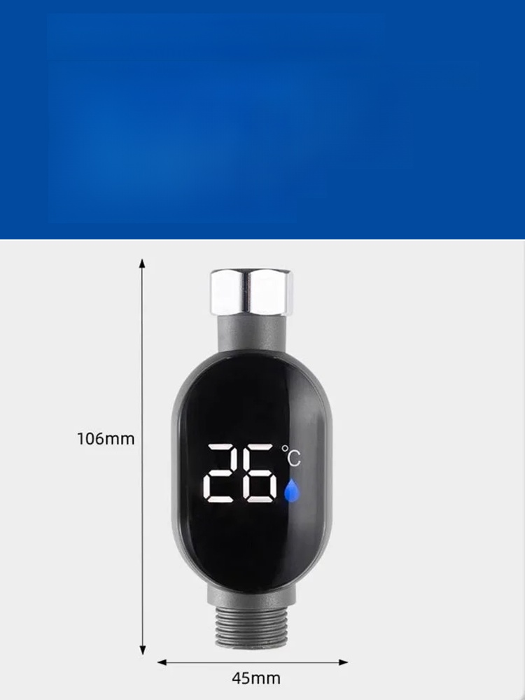 Inteligentny, wodoszczelny wyświetlacz temperatury do słuchawki prysznicowej