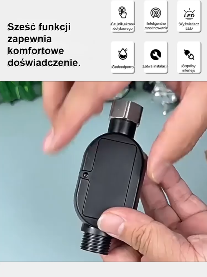 Wyświetlacz temperatury do inteligentnego, wodoodpornego prysznica. Stopień wodoodporności IPX7 + cyfrowy wyświetlacz w czasie rzeczywistym