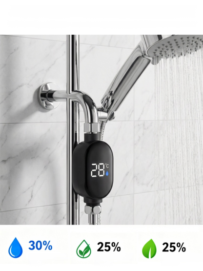 Inteligentny, wodoszczelny wyświetlacz temperatury do słuchawki prysznicowej