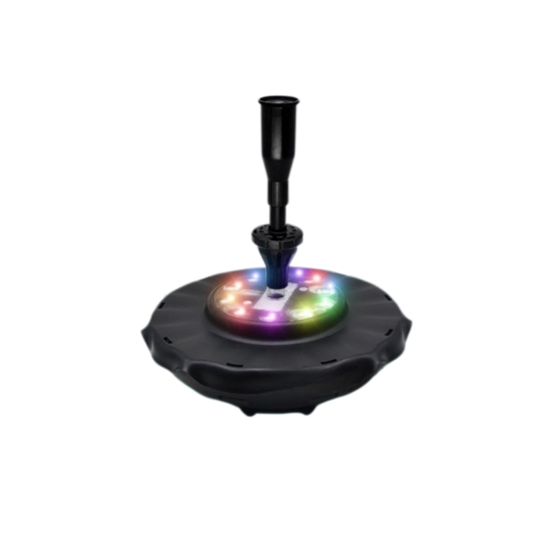 Ekskluzywna fontanna ogrodowa zasilana energią słoneczną, z kolorowym oświetleniem