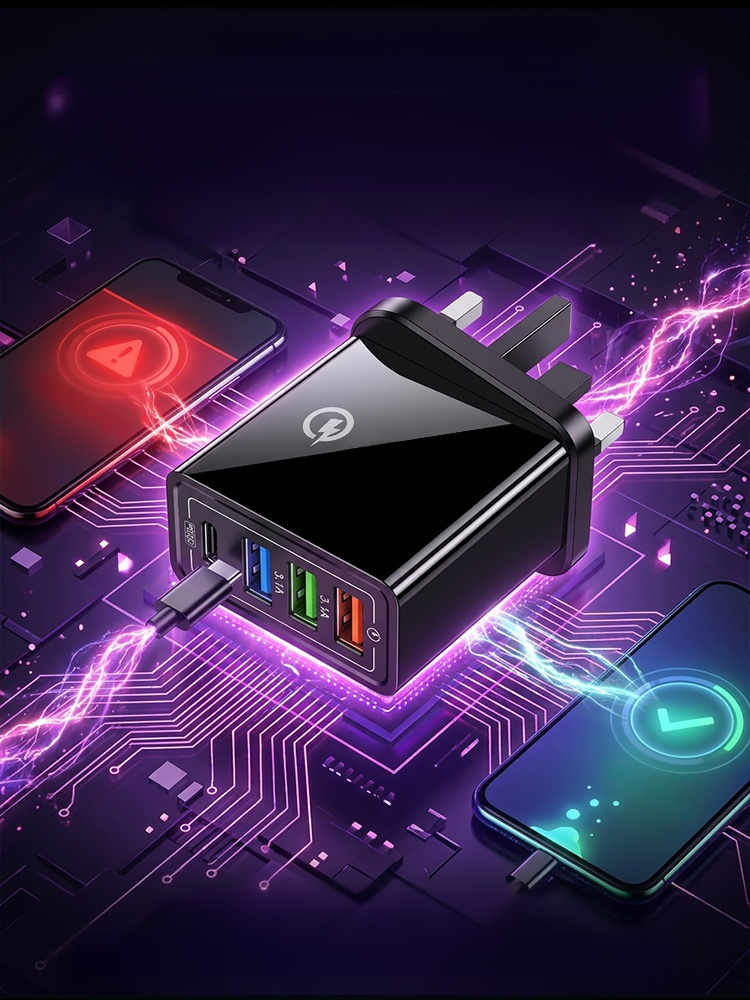 Czterowyjściowa ładowarka podróżna 【poprawa żywotności baterii telefonu】