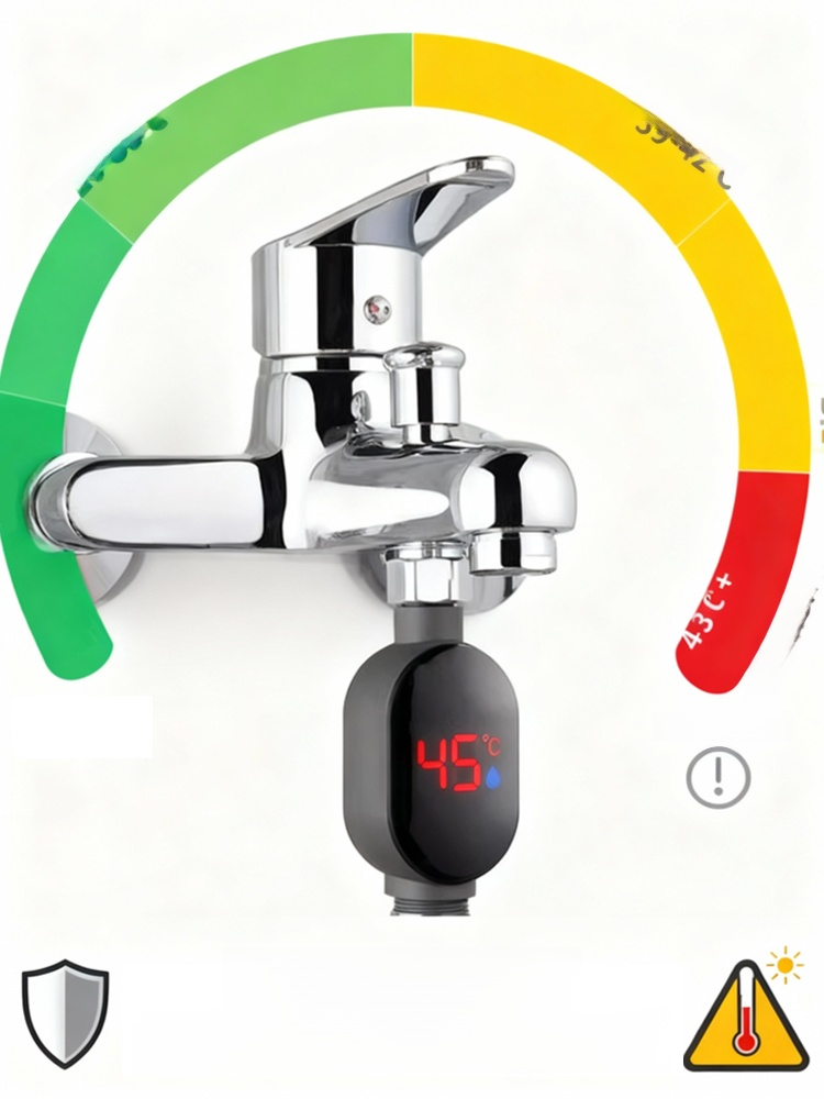 Inteligentny, wodoszczelny wyświetlacz temperatury do słuchawki prysznicowej