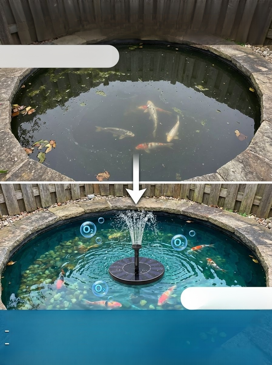 0 Elektryczna fontanna zasilana energią słoneczną z funkcją napowietrzania