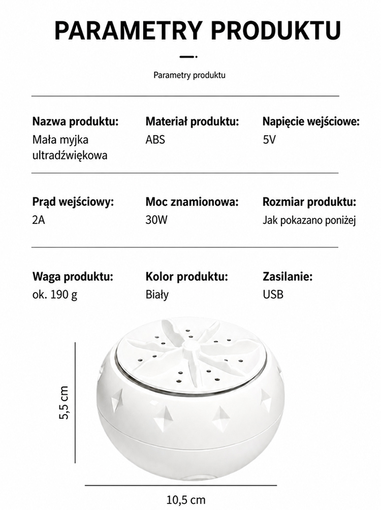Ultradźwiękowa myjka do owoców i warzyw, w pełni automatyczna obsługa jednym przyciskiem, czyści w 3 sekundy