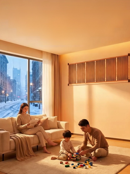 Ścienny promiennik podczerwieni z grafenem i strukturą plastra miodu