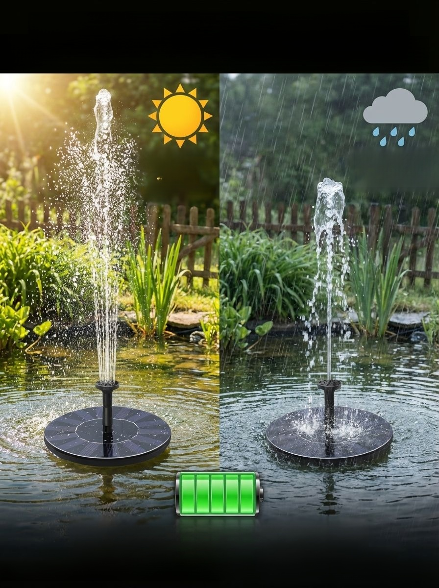 0 Elektryczna fontanna zasilana energią słoneczną z funkcją napowietrzania