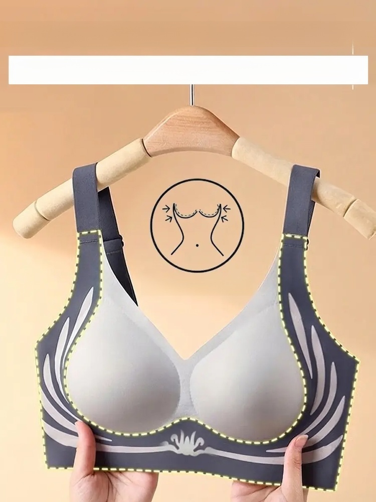 【Chudszy o 20 kg】Bezszwowy biustonosz push-up z lodowego jedwabiu