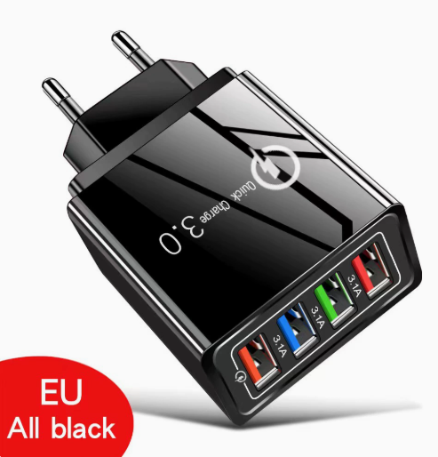 Czterowyjściowa ładowarka podróżna 【poprawa żywotności baterii telefonu】